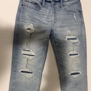 American Eagle Outfitters Light Blue Distressed Skinny Jeans
